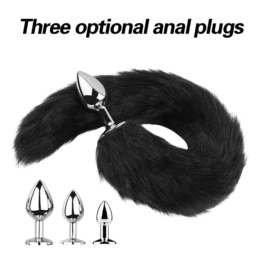 1pcs, BDSM Three size dog tail anal plug, animal tail butt plug, role-playing sex games, men and women sex toys luvshop24