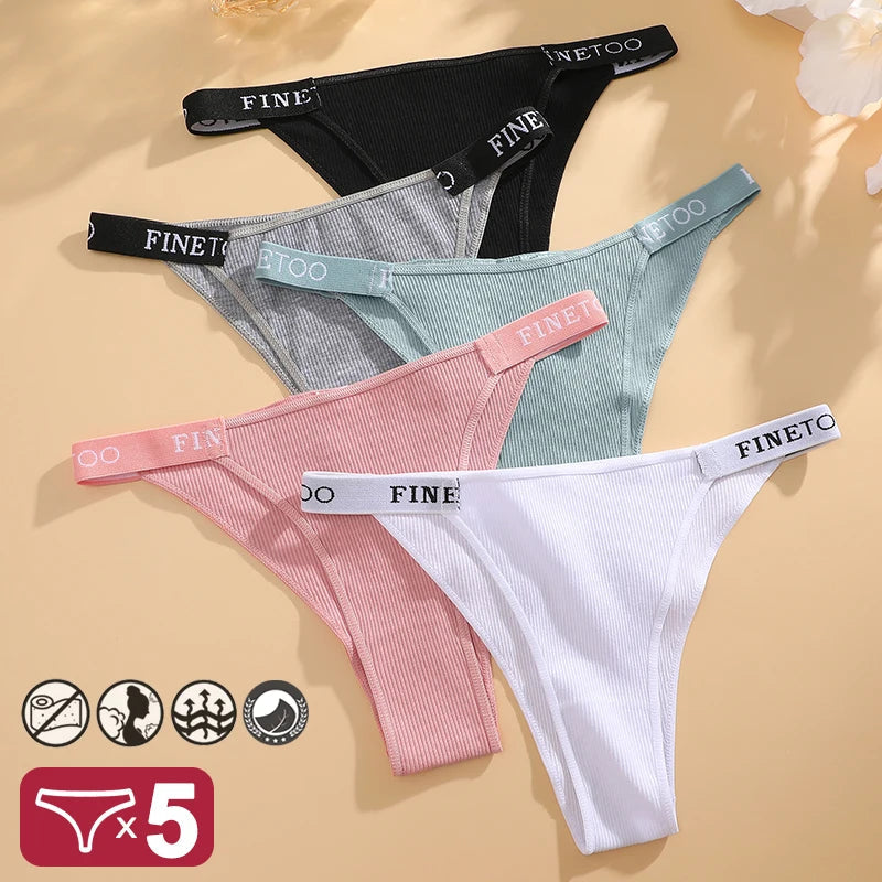 5PCS/Set Sexy Lingerie Women Cotton Panties Finetoo Letter Low Waist Female Briefs Underwear Comfort Underpants Women Intimates luvshop24