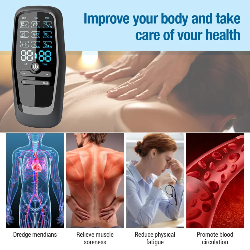 Physiotherapy Tens Muscle Stimulator Electric Ems Acupuncture Body Massage Digital Therapy Slimming Machine Electro Stimulator luvshop24