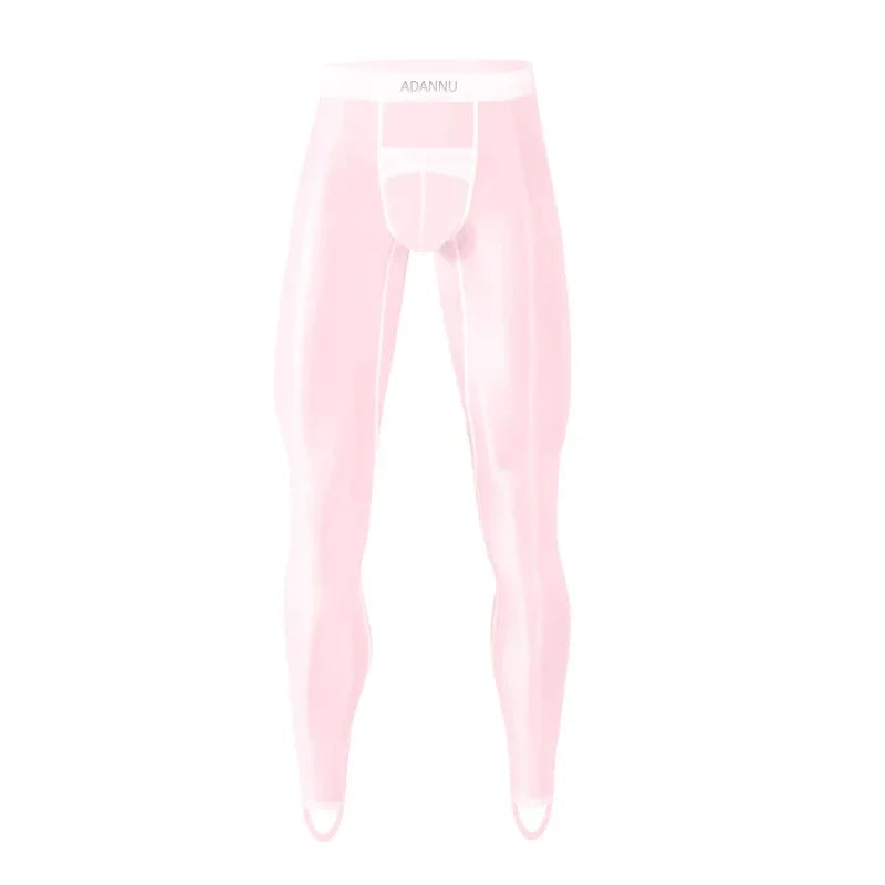 1/2/3PCS Men's Leggings Underwea Thin Sexy Transparent Ice Silk High Stretch Foot Anti Slip Pants Fitness Bottoms Pants AD776 luvshop24