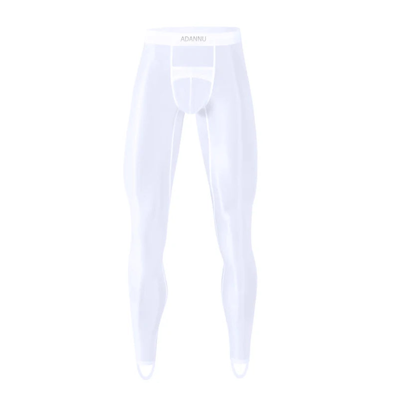 1/2/3PCS Men's Leggings Underwea Thin Sexy Transparent Ice Silk High Stretch Foot Anti Slip Pants Fitness Bottoms Pants AD776 luvshop24
