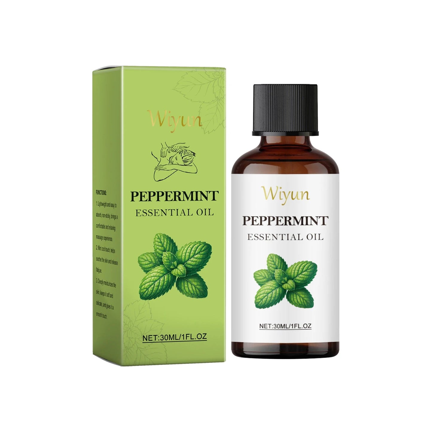 Peppermint Body Massage Oil - Cooling Moisturizing Formula For Skin Care, Lightweight Fast-Absorbing Essential Oil Blend luvshop24