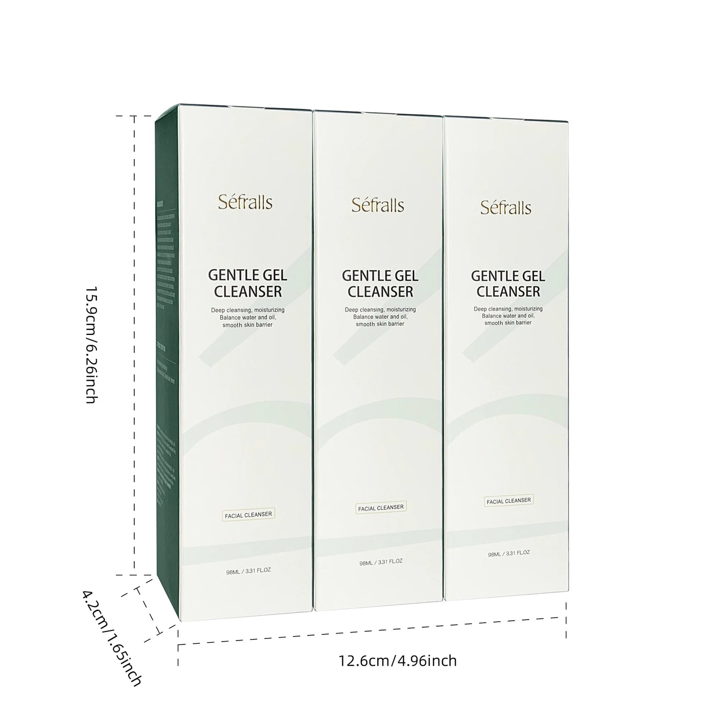 Séfralls Aloe Cleansing Gel Cleansing 98ml*3pcs Soothing And Purifying Cleansing Gel Oil Control High-Tolerance Cleanser luvshop24
