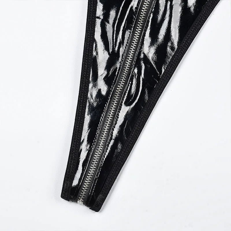 Metal Buckle Underwear Bodysuit Leather Motorcycle Sexy OnePiece Porn Bodycon Uncensored Women Lingerie Erotic Backless Jumpsuit luvshop24