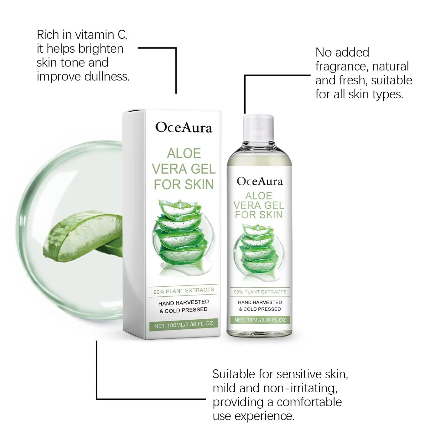 Aloe Vera Gel Pore Shrinking Oil Control Ance Remover Moisturizing Brighten Anti-Aging Facial Essence Beauty Skin Care Products luvshop24