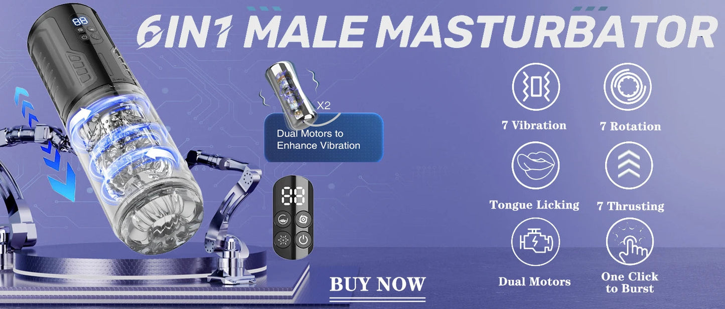 Sex Toys for Men Rechargeable Penis Massager with 9 Vibrators Male Masturbator Delay Lasting Glans Trainer Men's Glans Vibrator luvshop24