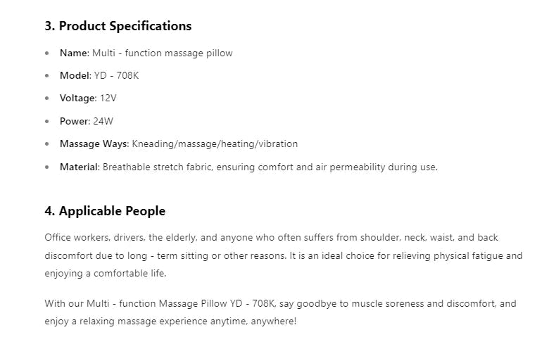 Portable Massager, Waist Massager, Full-body Muscle Relaxer, Car-portable Backrest Vibration Comfort Massager luvshop24