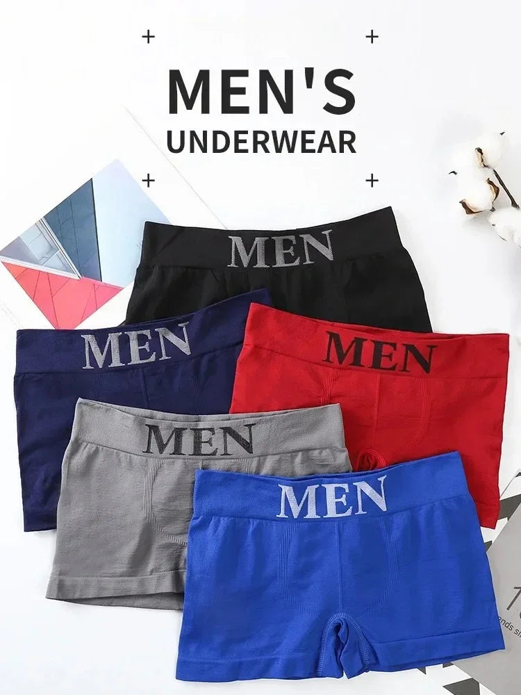 3 Pcs Men's Panties Underwear Boxers Breathable Man Boxer Solid Underpants Comfortable Male Brand Shorts Black Blue Underwear luvshop24