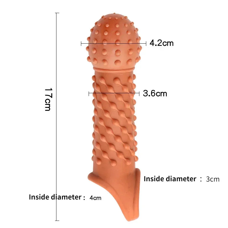 Reusable Condom for Sexual Pleasure Hard Rough Big Condom Penis Sleeve Extender for Men Delay Ejaculation luvshop24