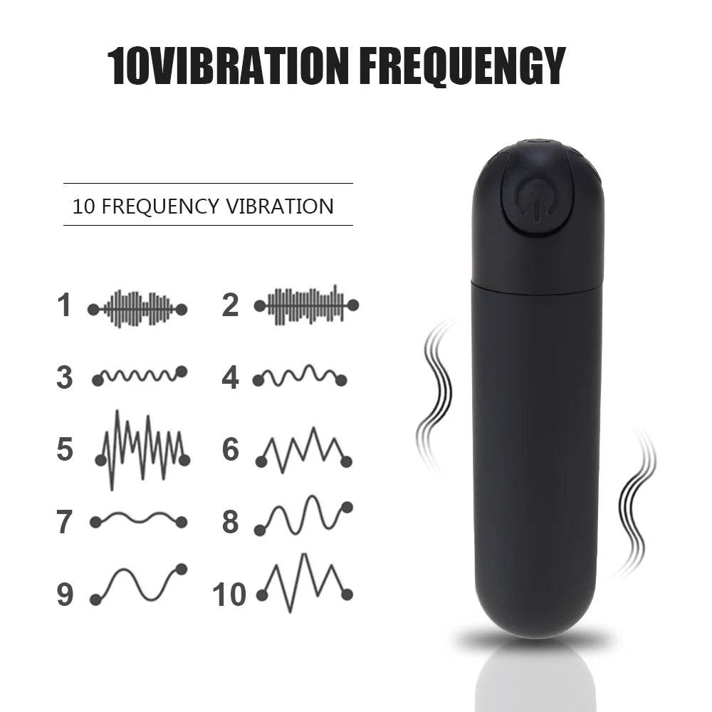 Bullet Vibrator Clitoris and G-Spot Stimulator Nipple Vibrate Massager Vibrating Wand Orgasm Vagina Dildo 10 Speeds for Travel luvshop24