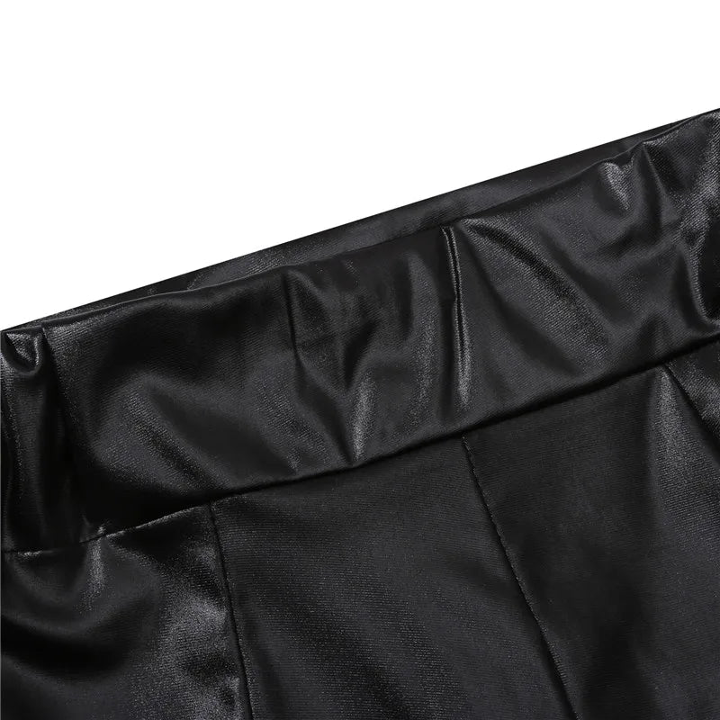 2024 Sexy Womens Shorts Shiny Elastic High Waist Shiny Faux PU Leather Short Pants Slim Hot Dance Clubwear Mini Shorts luvshop24