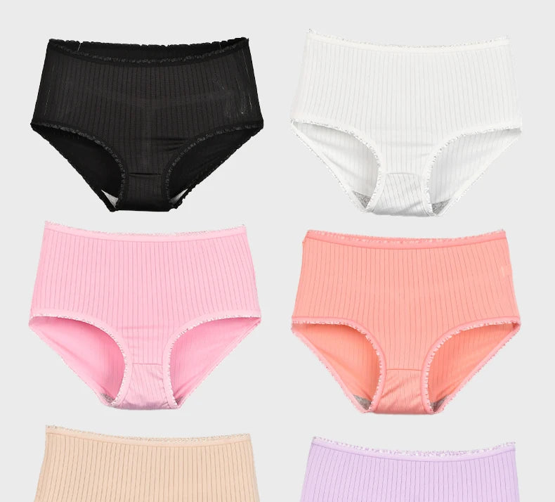 8pcs/lot Women Panties Milk Silk Girls Plus Size Underwear High Waist Briefs Breathable Solid Color Female Lingerie 38-100KG luvshop24
