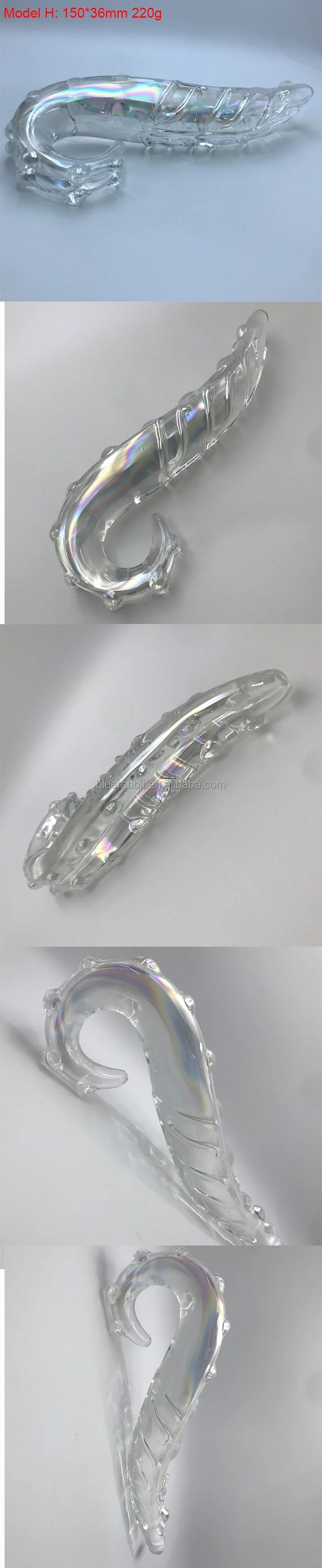 Sea Horse Glass Anal Plugs Wholesale Glass Masturbation Erotic Toys Pink Purple Black Green Blue Crystal Glass Dildos for Women luvshop24