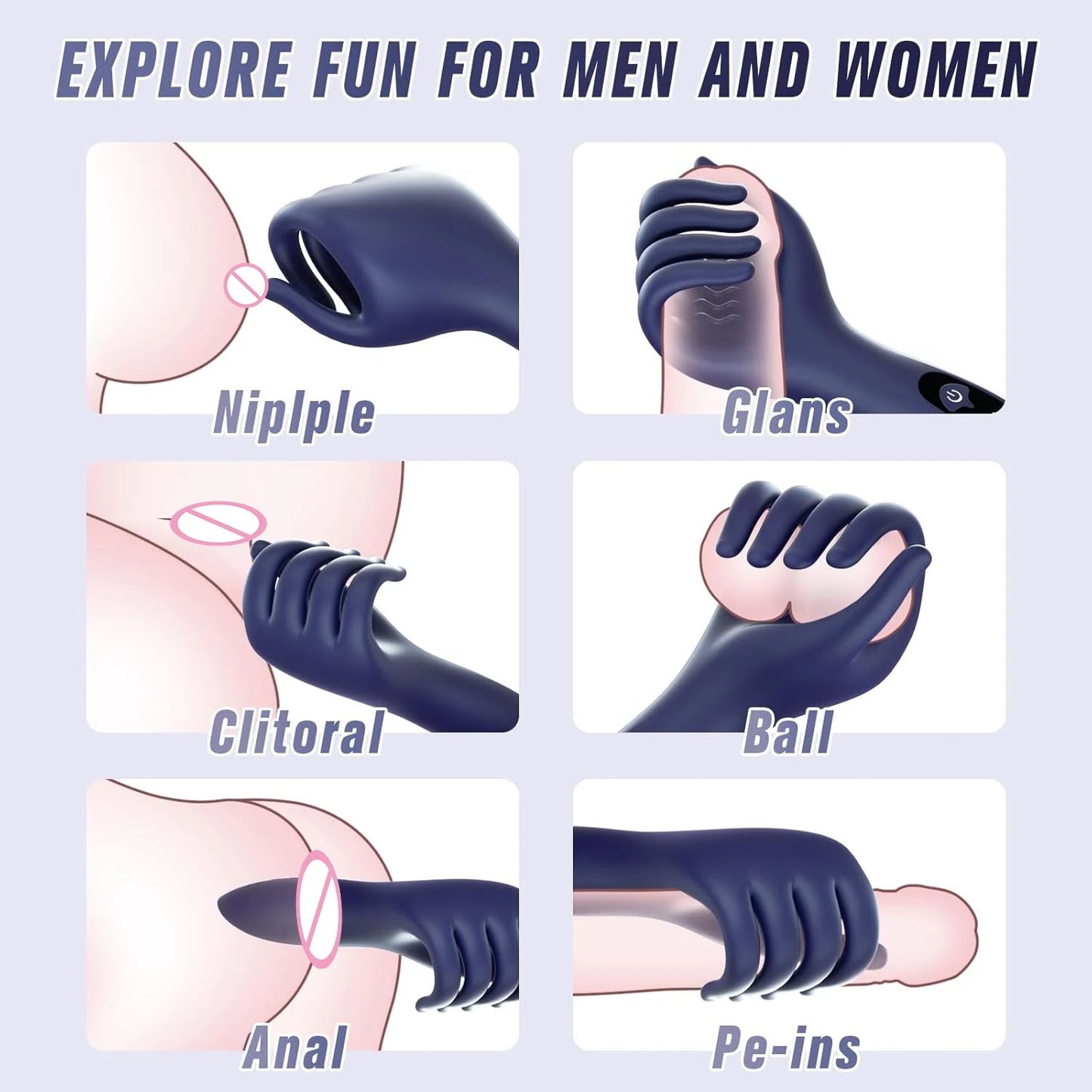 Sex Toys for Men Rechargeable Penis Massager with 9 Vibrators Male Masturbator Delay Lasting Glans Trainer Men's Glans Vibrator luvshop24