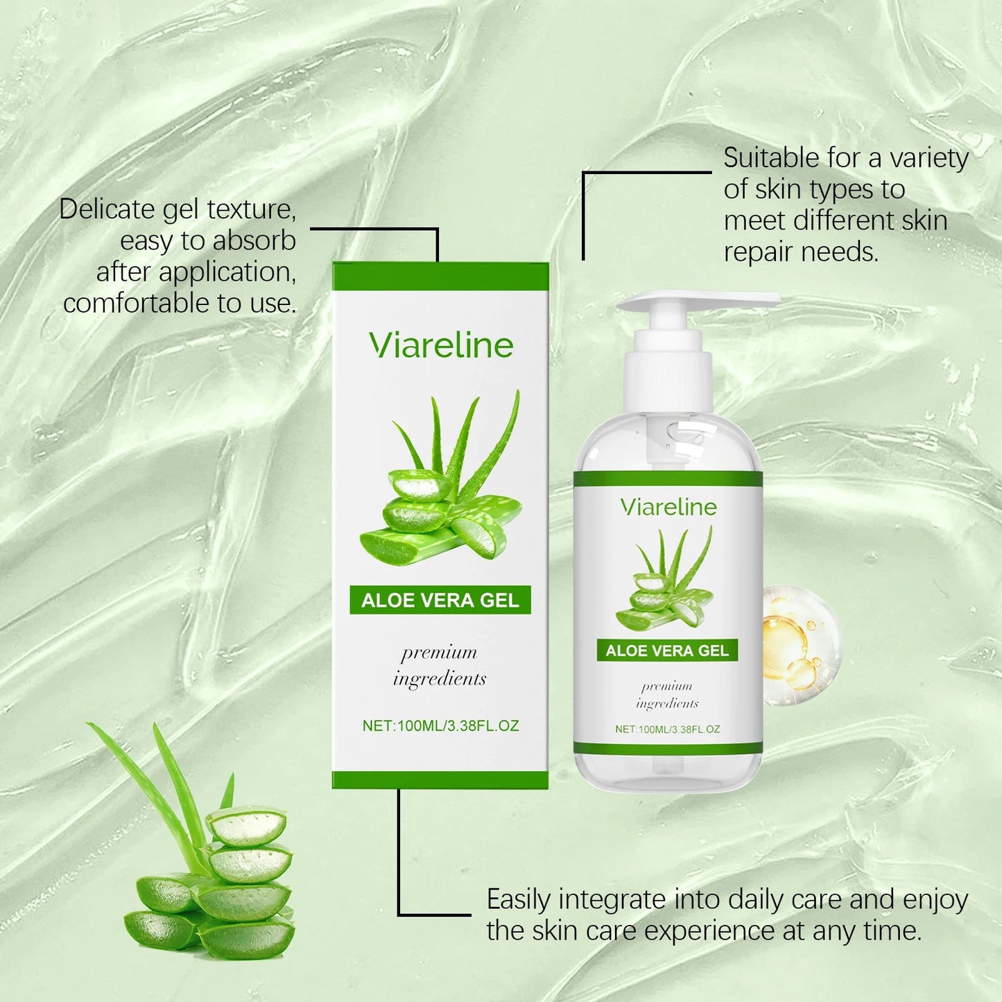 Aloe Vera Moisturizing Gel Remove Acne Relieve Sunburn Sooth Redness Brighten Facial Hydrating Rejuvenating Sun After Repair Gel luvshop24