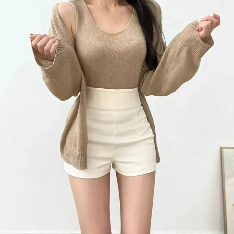 2024 New Women's High-waisted Slimming Spandex Shorts Sexy Tightening Hip Covering Versatile Casual Heat Pants Autumn luvshop24
