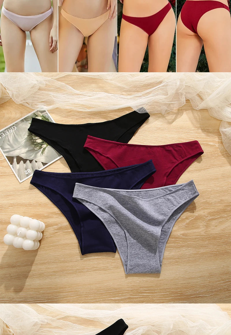 FINETOO 5PCS/Set M-XXL Panties Women Cotton Lingerie Woman Underwear Sexy Femme Underwear Girls Underpant Panty 7 Solid Colors luvshop24