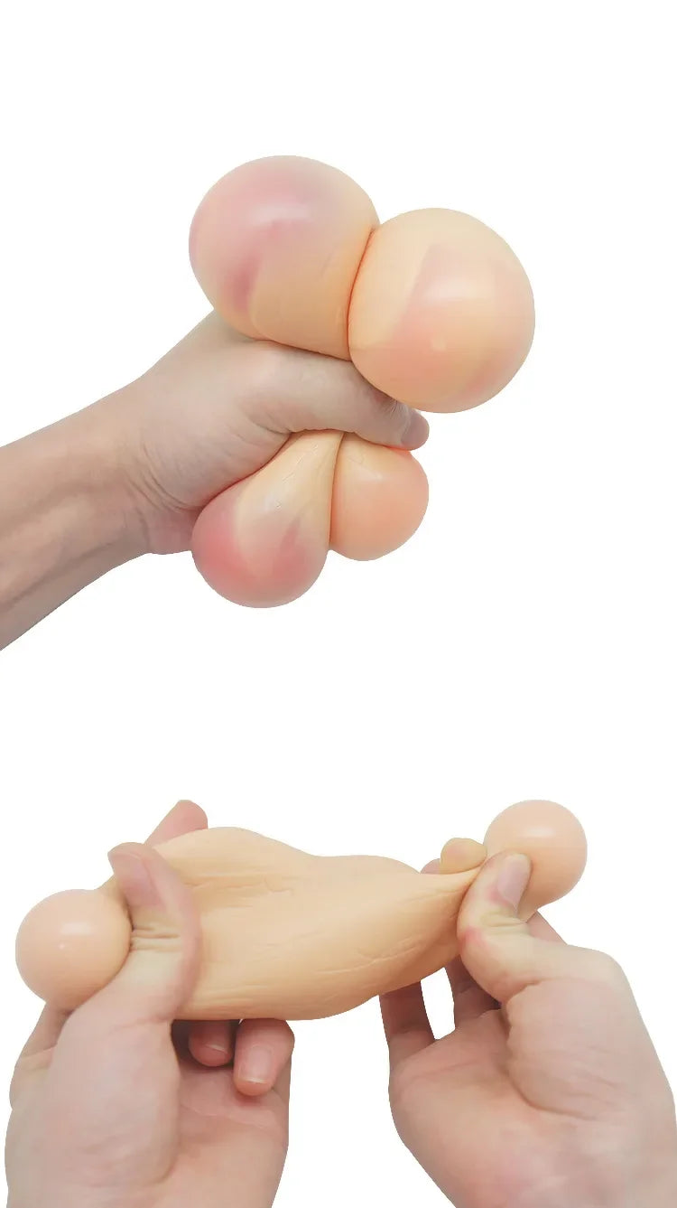 Stress Relief Balls Realistic Male Testicle Design Soft Plastic Squeezable Toy for Men Adult Entertainment Egg Shaped Toys luvshop24