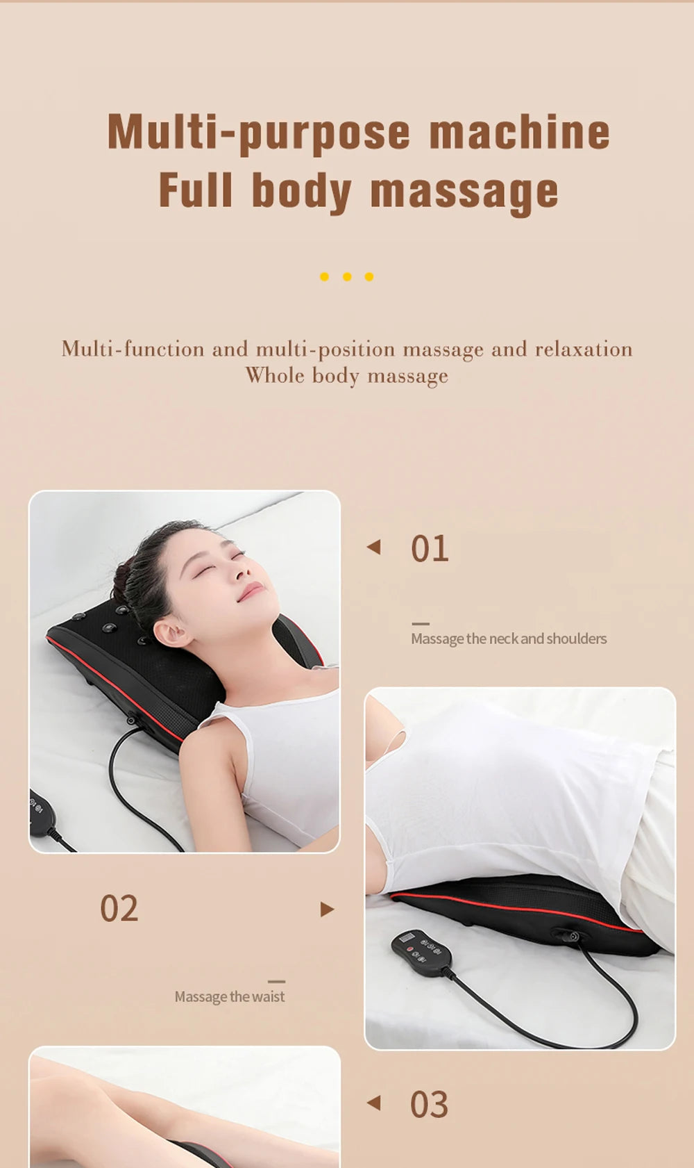 Portable Massager, Waist Massager, Full-body Muscle Relaxer, Car-portable Backrest Vibration Comfort Massager luvshop24