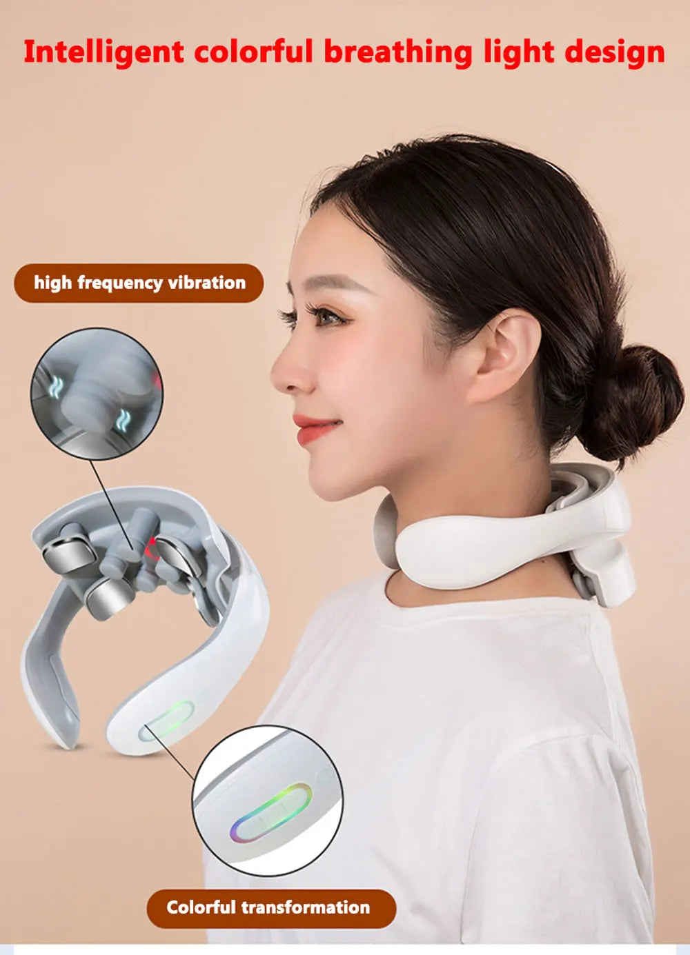 Smart Neck Massage Instrument Portable Shoulder Neck Massage Cervical Vertebra Health Care Vibrator Heating Compress Massage luvshop24