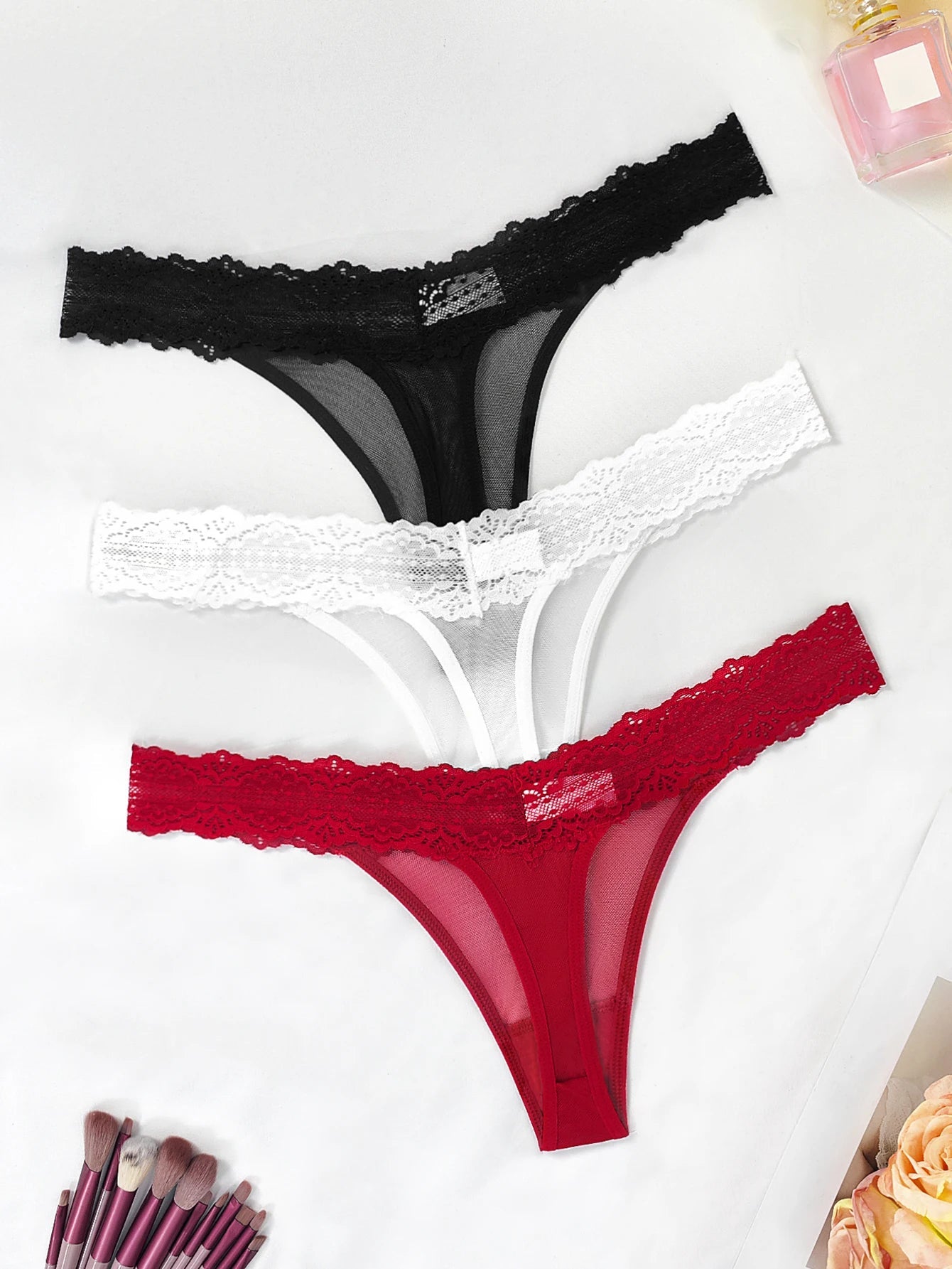 3pcs/Set Sexy Women G-string Underwear Multi Color Female Thongs Breathable Floral Panties Lady Underpants Intimate Lingerie luvshop24