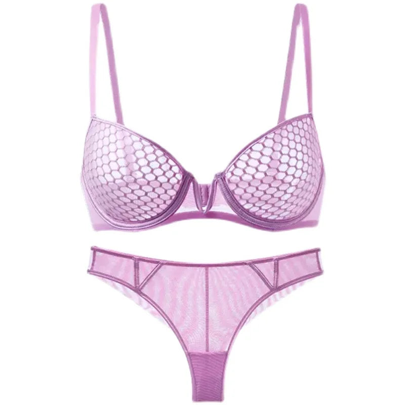 Lace Lingerie Set Push up Bra Transparent Panty Sets for Women Quality bras Black Big Size Sexy Luxury Underwear Set female luvshop24