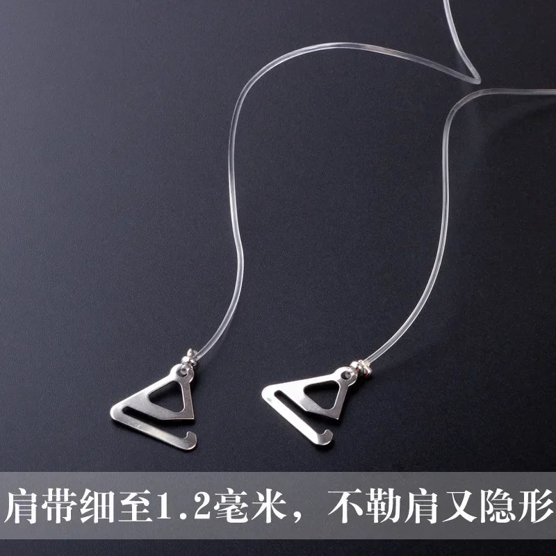 1 Pair Summer Transparent Bra with Silicone Bra Accessories Bra Straps Ladies Adjustable Transparent Hook Invisible Straps luvshop24