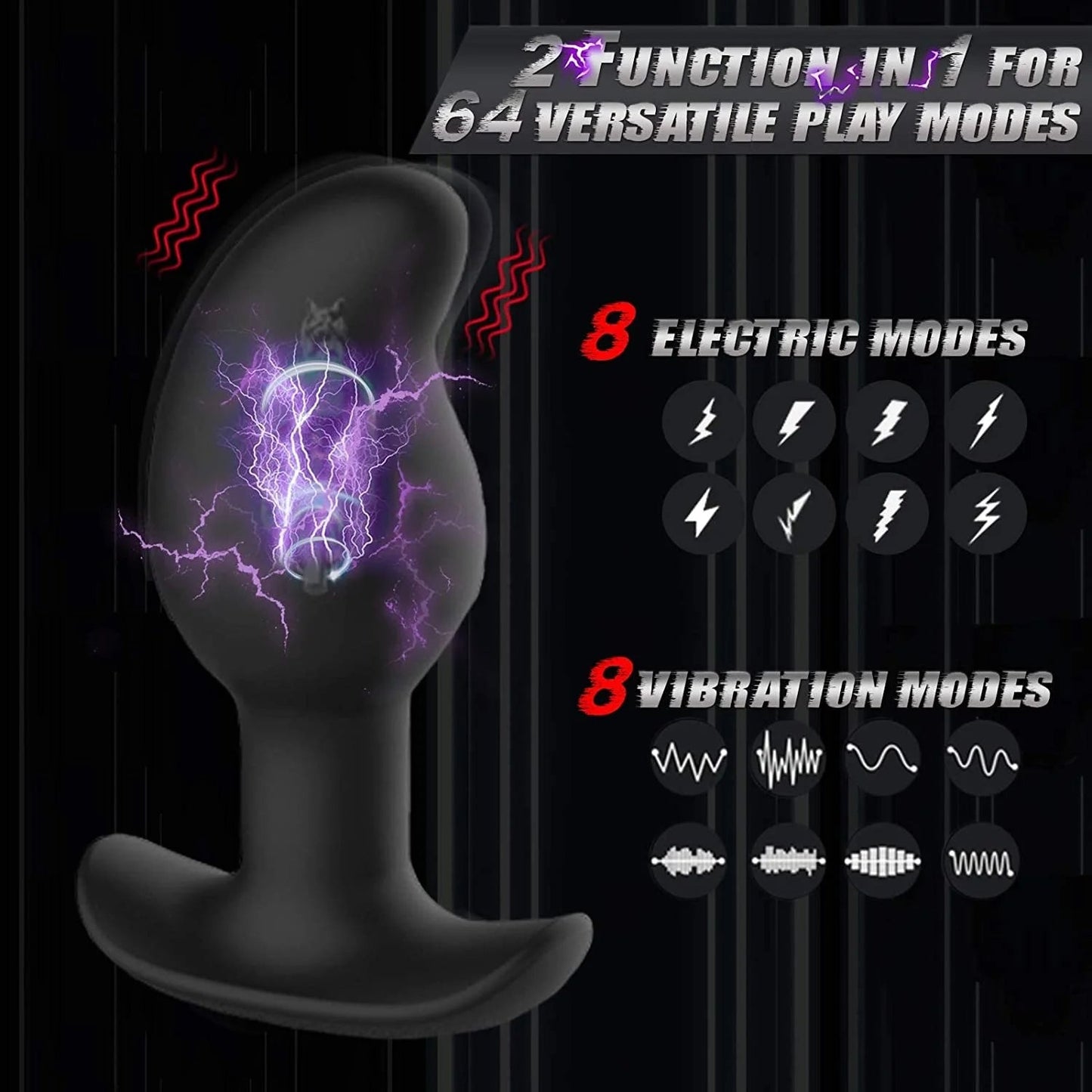 Electric Shock Vibration Vibrator Penetration Prostate Massager Stimulator Stimulation Docking Anal Plug Male Sex Toy For Man luvshop24