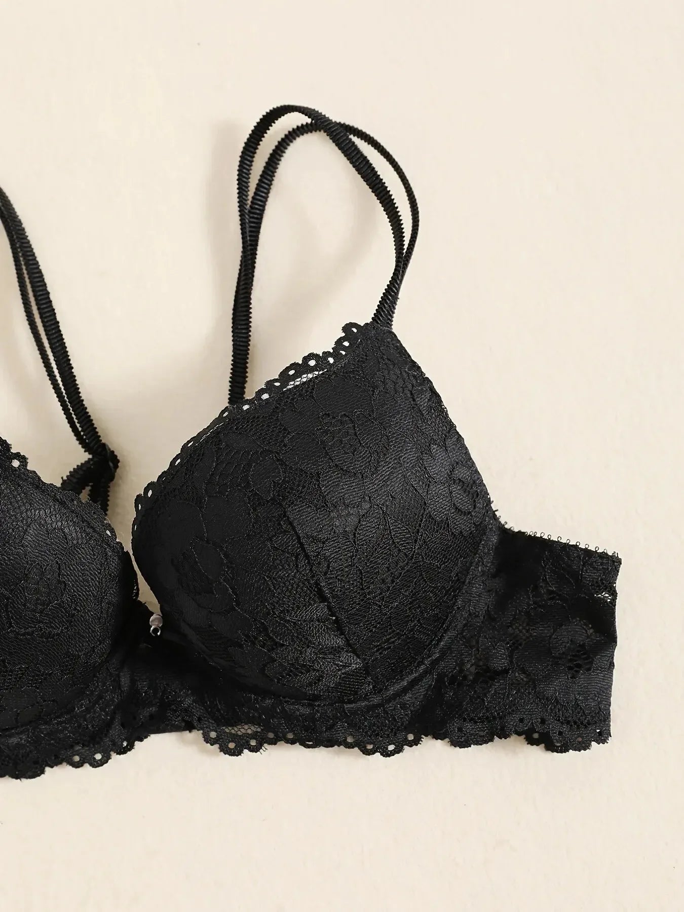 1 Set Elegant Erotic Lace Embroidery Breathable Fabric Lingeries : Push-Up Bra, Low Waist Sheer Panty - Ultimate Valentine's Day luvshop24