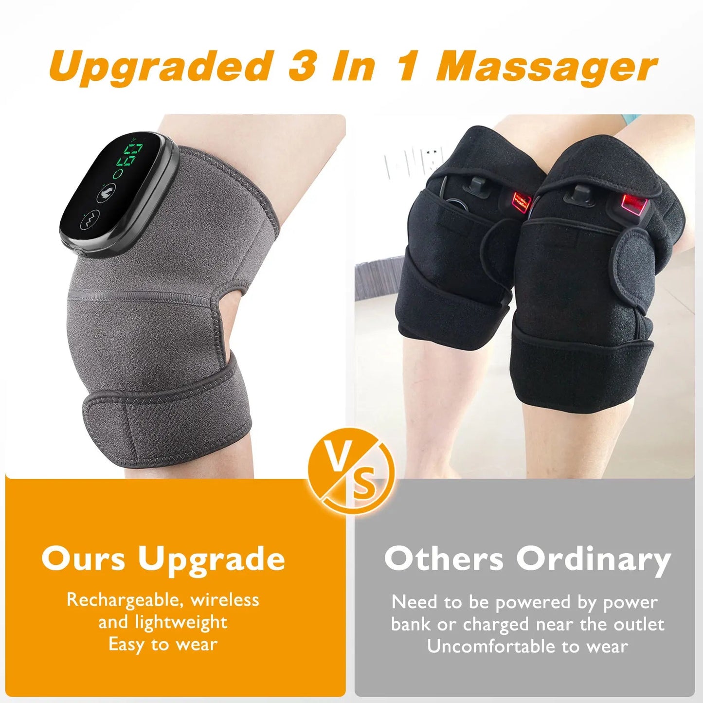 3 in 1 Electric Heating Massage Belt Knee Shoulder Vibrator Hot Compress Joint Physiotherapy Support Brace Arthritis Pain Relief luvshop24