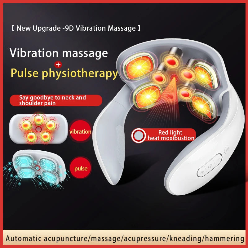 Smart Neck Massage Instrument Portable Shoulder Neck Massage Cervical Vertebra Health Care Vibrator Heating Compress Massage luvshop24
