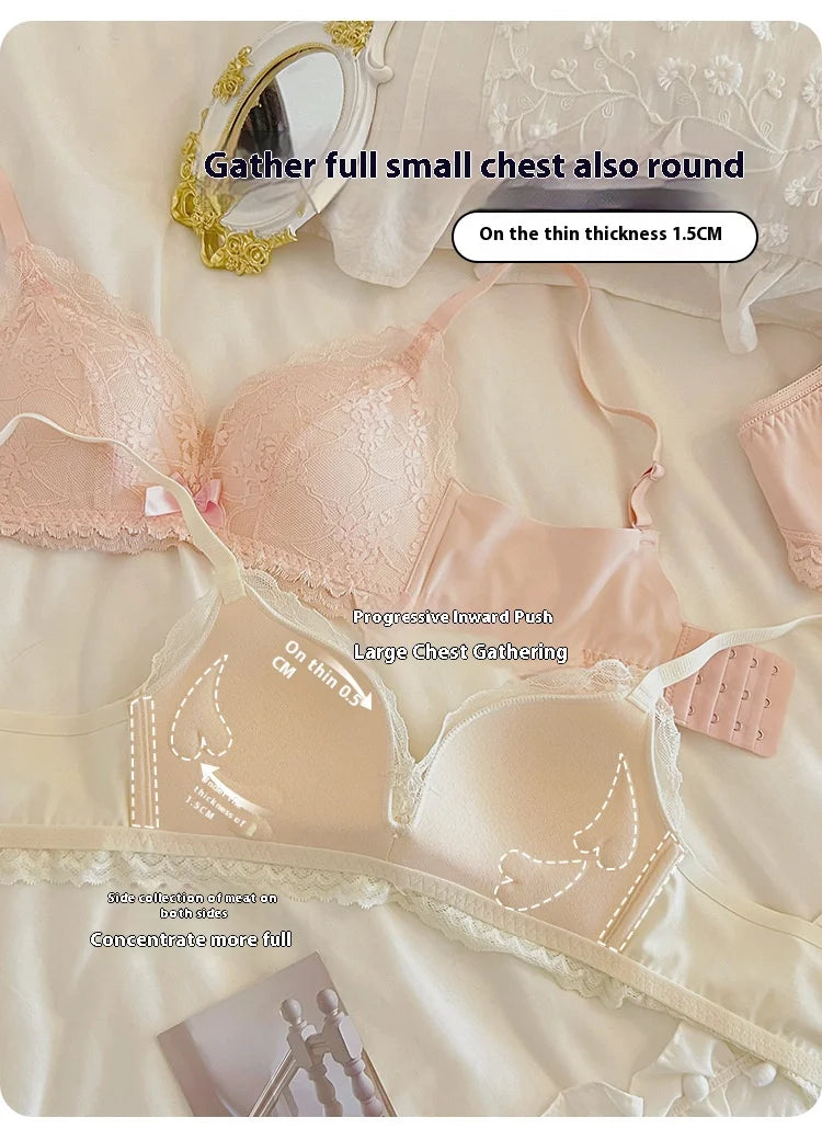 Lace Underwear Set of Female Small Breasts Gathered to Show Large on the Top Anti-Sagging Breasts Collect Vice Girls Student Bra luvshop24