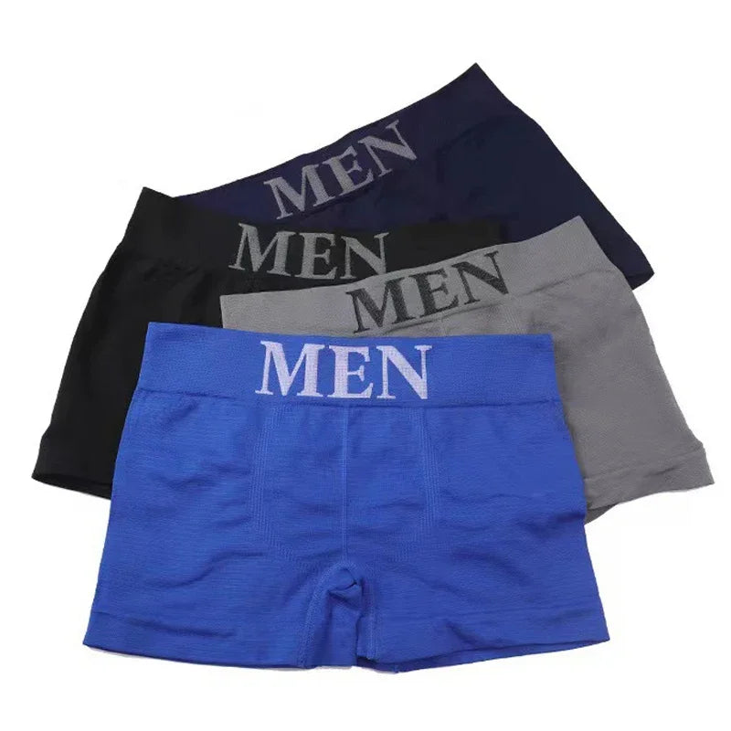 3 Pcs Men's Panties Underwear Boxers Breathable Man Boxer Solid Underpants Comfortable Male Brand Shorts Black Blue Underwear luvshop24