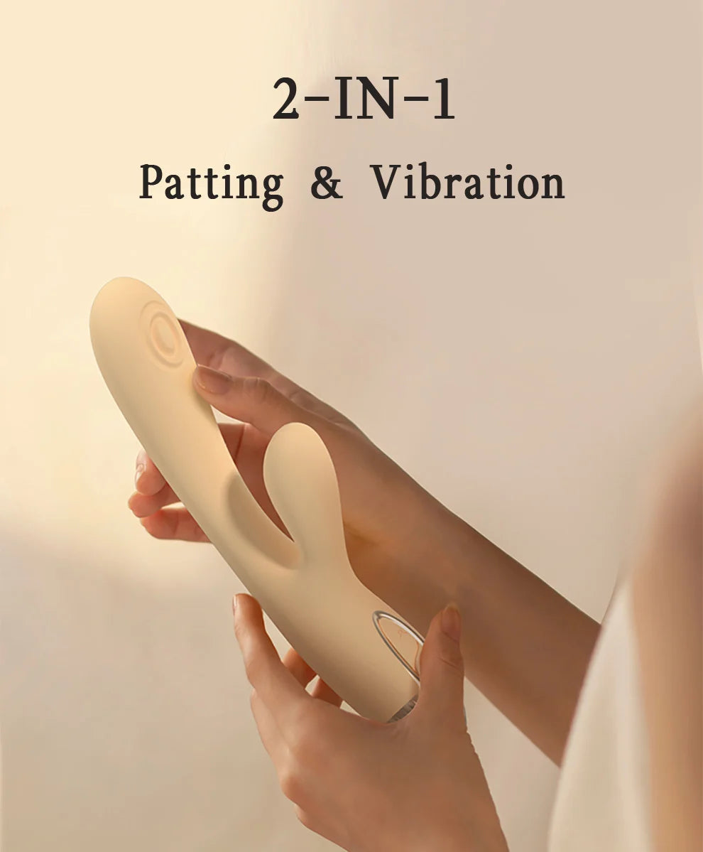 DRY WELL Rabbit Vibrator with Unique Patting Function Clitoris Stimulator Dildo with 10 Powerful Modes Dual Motor Stimulator luvshop24