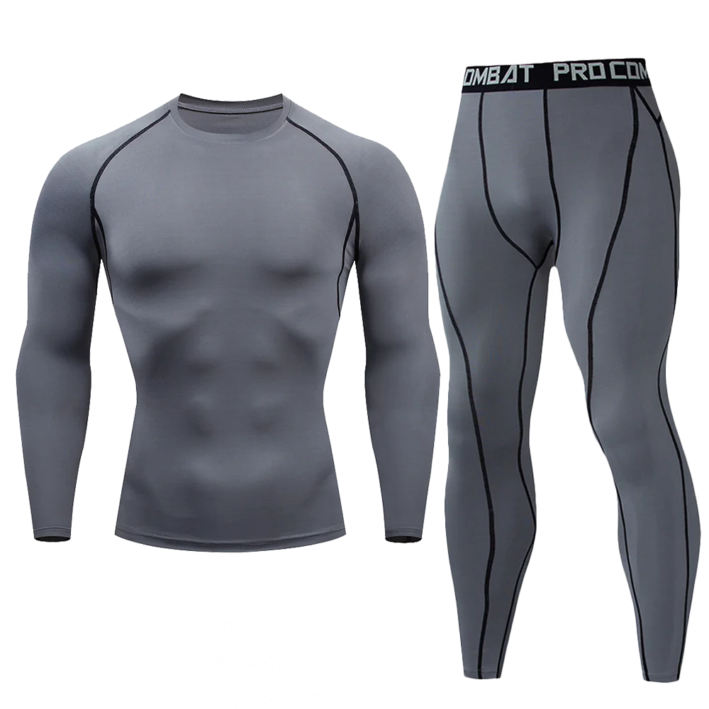 1pcs Men Long-sleeved Thermal Underwear Male Tight Fitting Fast Dry Elastic Fitness Suit Set Man Autumn Winter Sprots Wear luvshop24