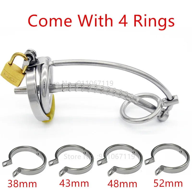 Stainless Steel Male Penis Cage Metal Chastity Device Erotic Urethral Lock Cock Ring Men's Adult Goods Erotic Products Sexyshop luvshop24