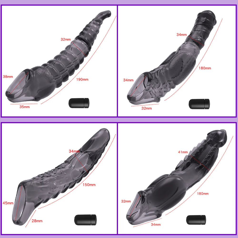 HESEKS Vibrating Penis Sleeve Vibrator for Men Couple Penis Extender Cover Reusable Special Condom Cock Erotic Toys for Men luvshop24