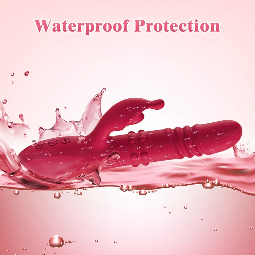 Telescopic Rabbit Vibrator for Women Powerful G Spot Rotating Massage Vaginal Clitoris Stimulator Female for Adult Sexy Toys luvshop24