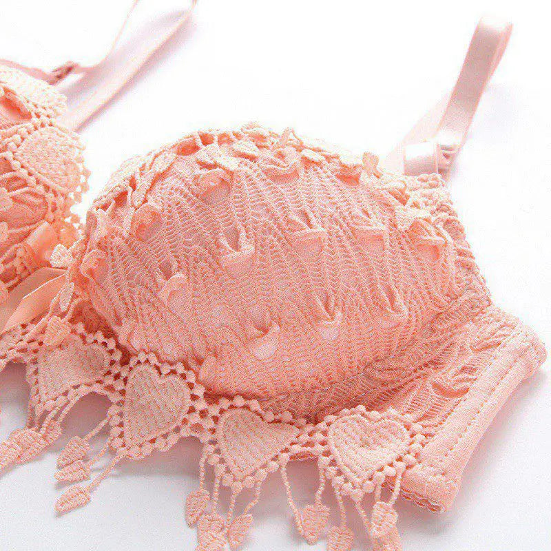 Lace Underwear Bra for Women Thin Wireless Adjustable Shoulder Strap Female Sexy Hollowed Floral Lace Underwear Large Size Bras luvshop24