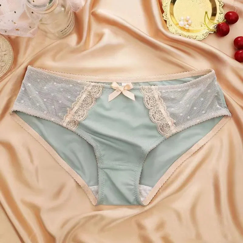 Lace Briefs Sexy Panties for Women Ice Silk Panties Large Underwear Sexy Wrap Buttocks Briefs Embroidery Lace Panties luvshop24