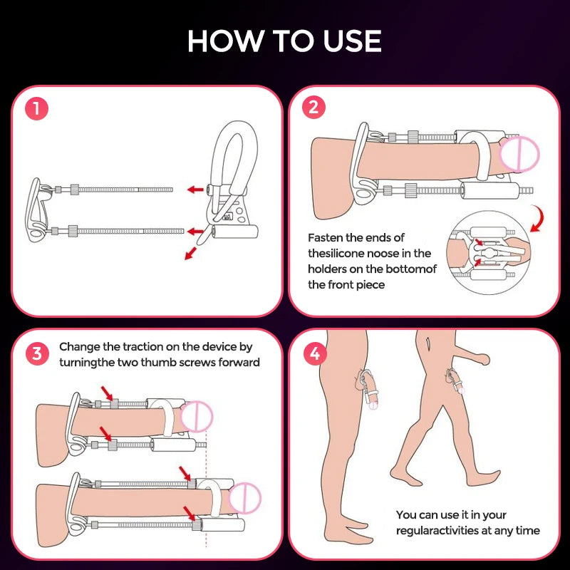 Penis Edge Extender Enlarge Device Adjustable Dick Enhancer Stretcher Penis Growth Sex Toys for Men Delay Lasting Trainer luvshop24