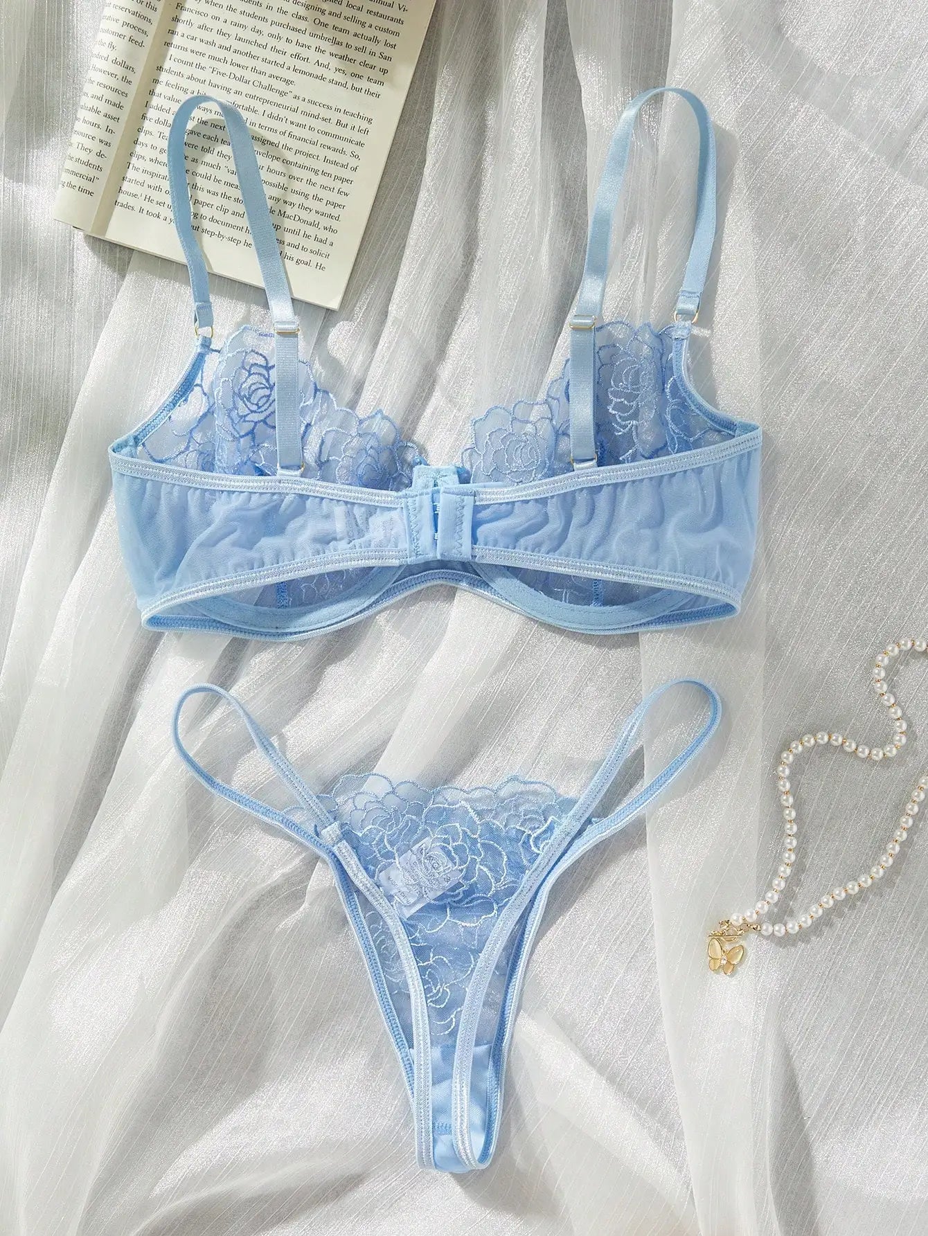 2 Pieces Sexy Lingerie Set Women Babydolls Erotic Floral Bra Set Erotic Lingerie Female Lace Underwear Brief Sets luvshop24