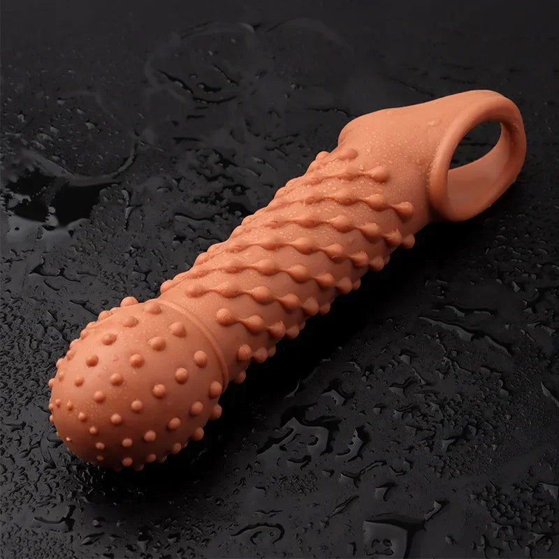 Reusable Condom for Sexual Pleasure Hard Rough Big Condom Penis Sleeve Extender for Men Delay Ejaculation luvshop24