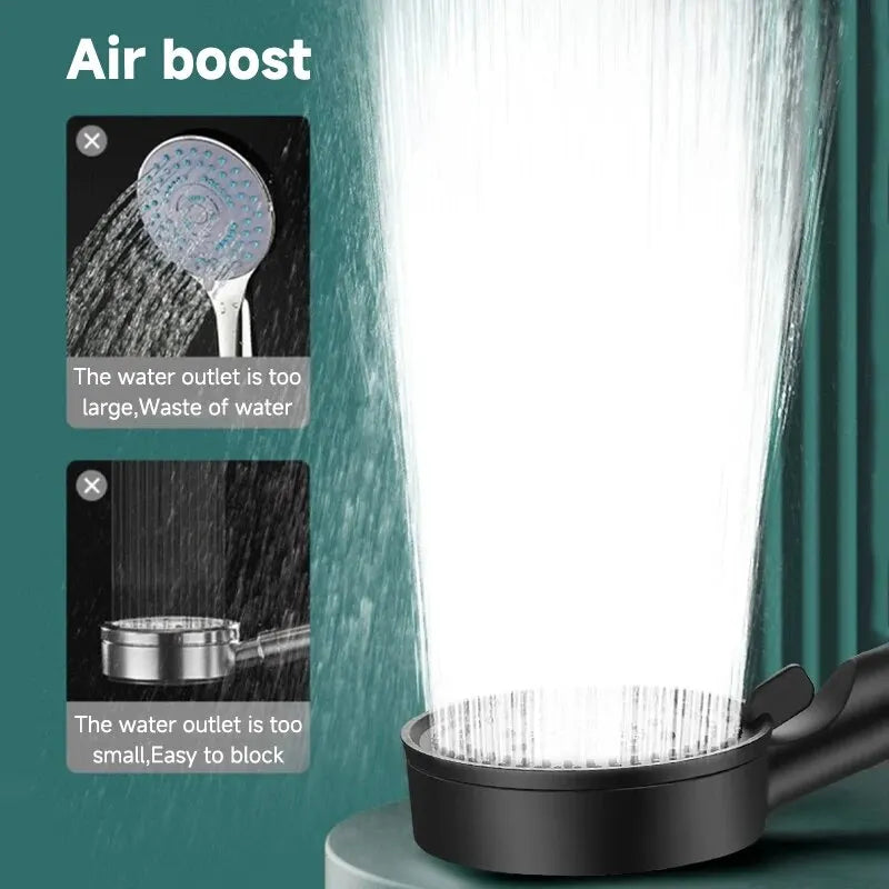 5 Modes Pressure Boost Shower Head Multifunction Adjustable Large Water Shower Nozzle Massage Bathroom Accessory luvshop24