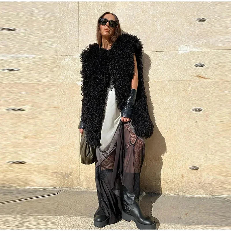 Lace Sling Long Dresses Women Sexy Sleeveless Split See Through Female Mesh Sheer Dress 2025 Summer New Lady Fashion Beach Robes luvshop24