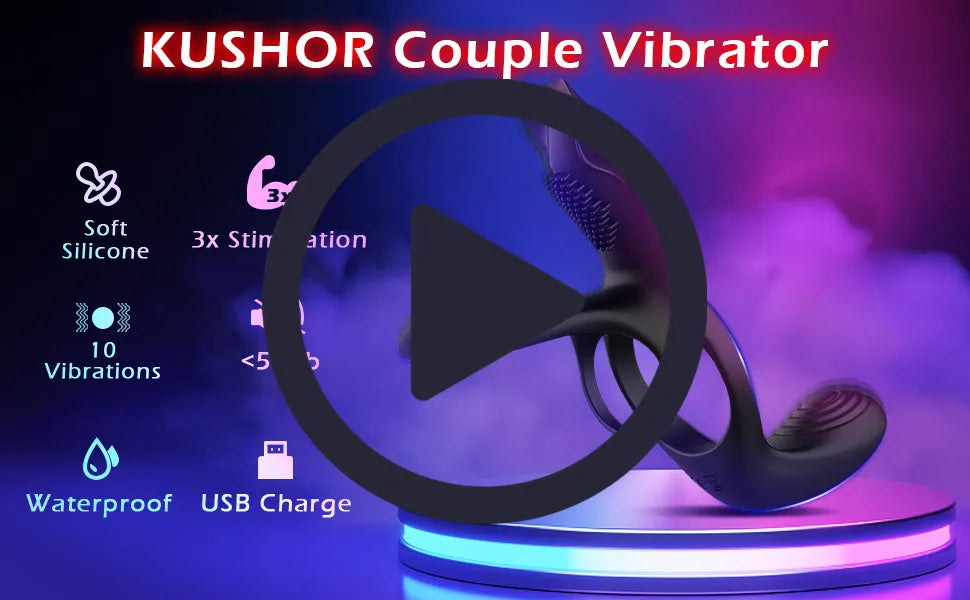 Kushor Vibrating Cock Ring Sex Toy Adult Goods For Men Ejaculation Delay Penis Extender Enlargement Male Massager Vibrator Gay luvshop24