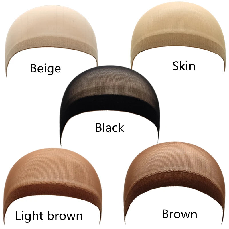 2pcs/Bag Top Stocking Wig Cap Hair Net For Weave Hair Wig Nets Black Brown Stretch Mesh Wig Cap For Making Wigs luvshop24