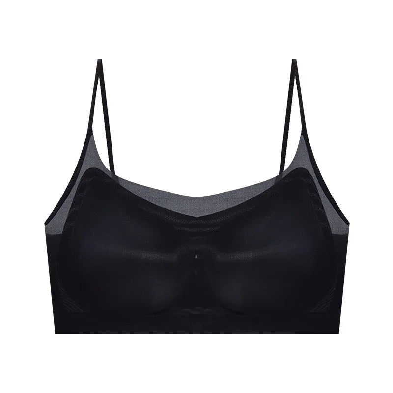 1pcs Summer Women Ultrathin Sport Bra Ms.Basic Thin Vest With Padded Female Brassier Ladys Ice Silk Seamless Comfort breath Bras luvshop24