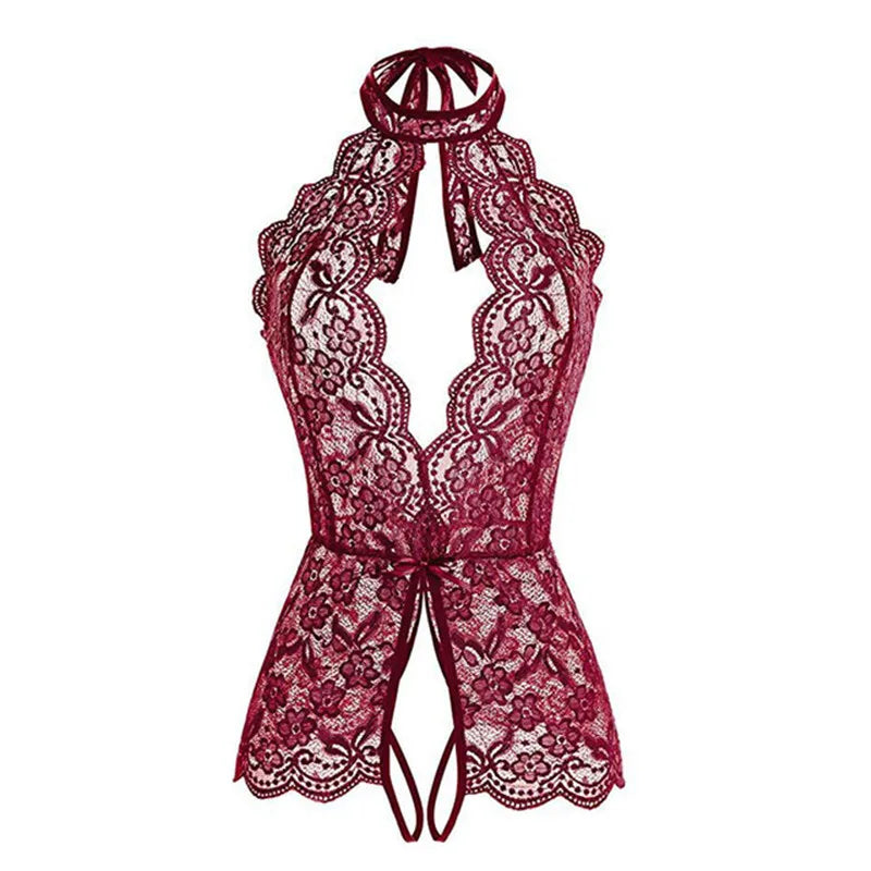 Erotic Lace Teddy Women's Lingerie Bodysuits Push Up Bras Sexy Exotic Clothing Lace Bow Ladies Pajamas Sexy Babydoll Bodysuits luvshop24
