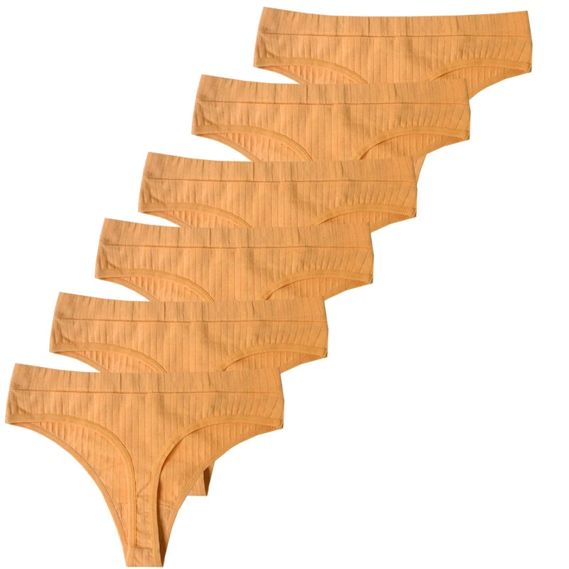 3pcs Cotton Women's Thong Panties Breathable Low Waist Seamless Underwear Sexy Female Lady Comfortable Solid Color G-String luvshop24